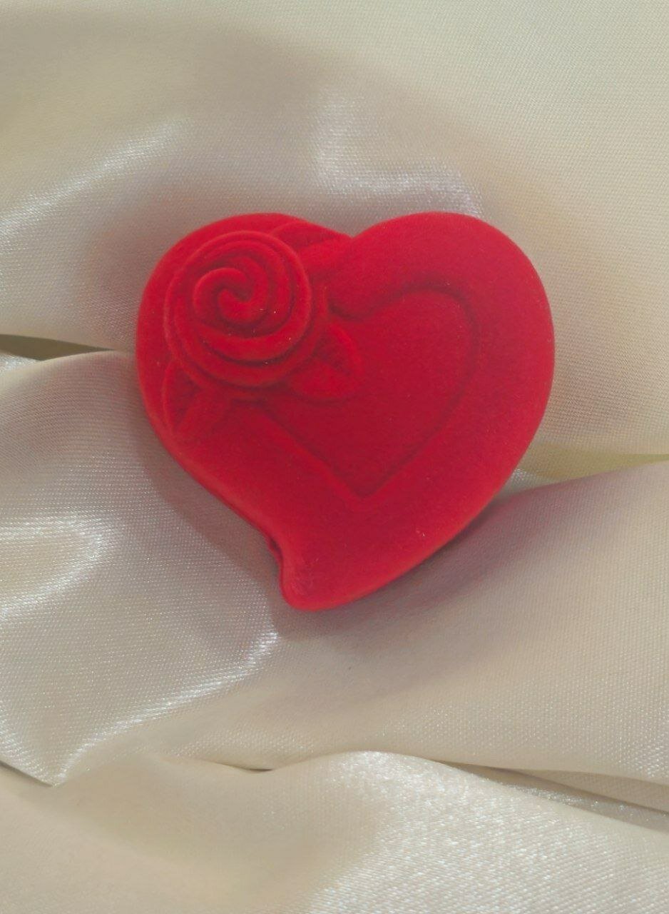 Подарочная шкатулка, для колец/серёг, с крышкой и ленточкой, 5x5 см.