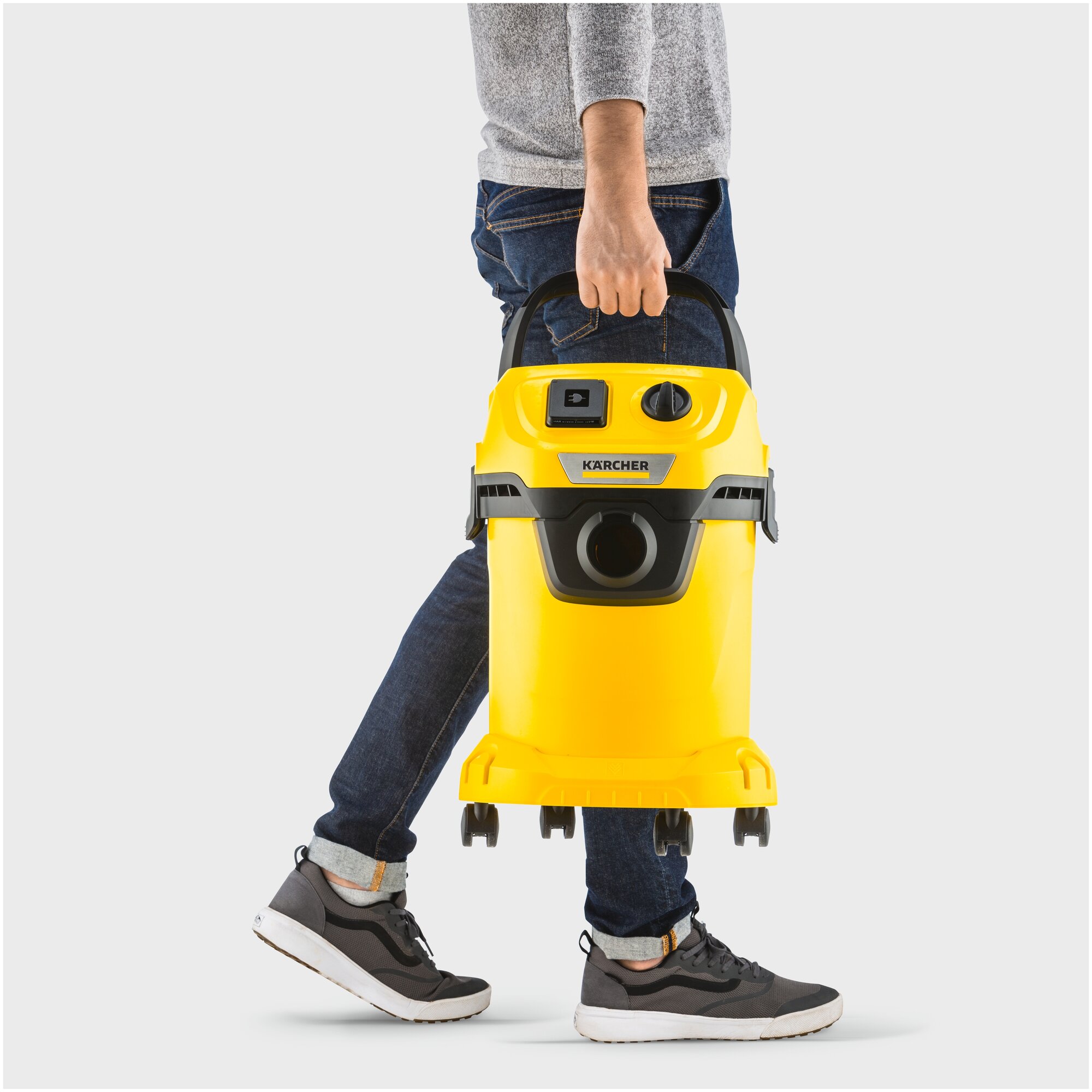 Профессиональный пылесос KARCHER WD 3 P V-17/4/20, 1000 Вт, желтый - фотография № 12