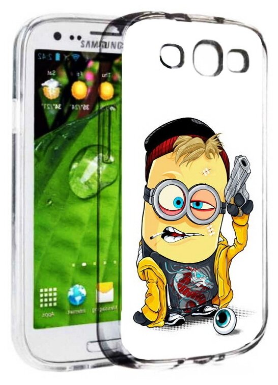 Чехол задняя-панель-накладка-бампер MyPads миньон бандит для Samsung Galaxy S3 GT-I9300/Duos GT-I9300I противоударный