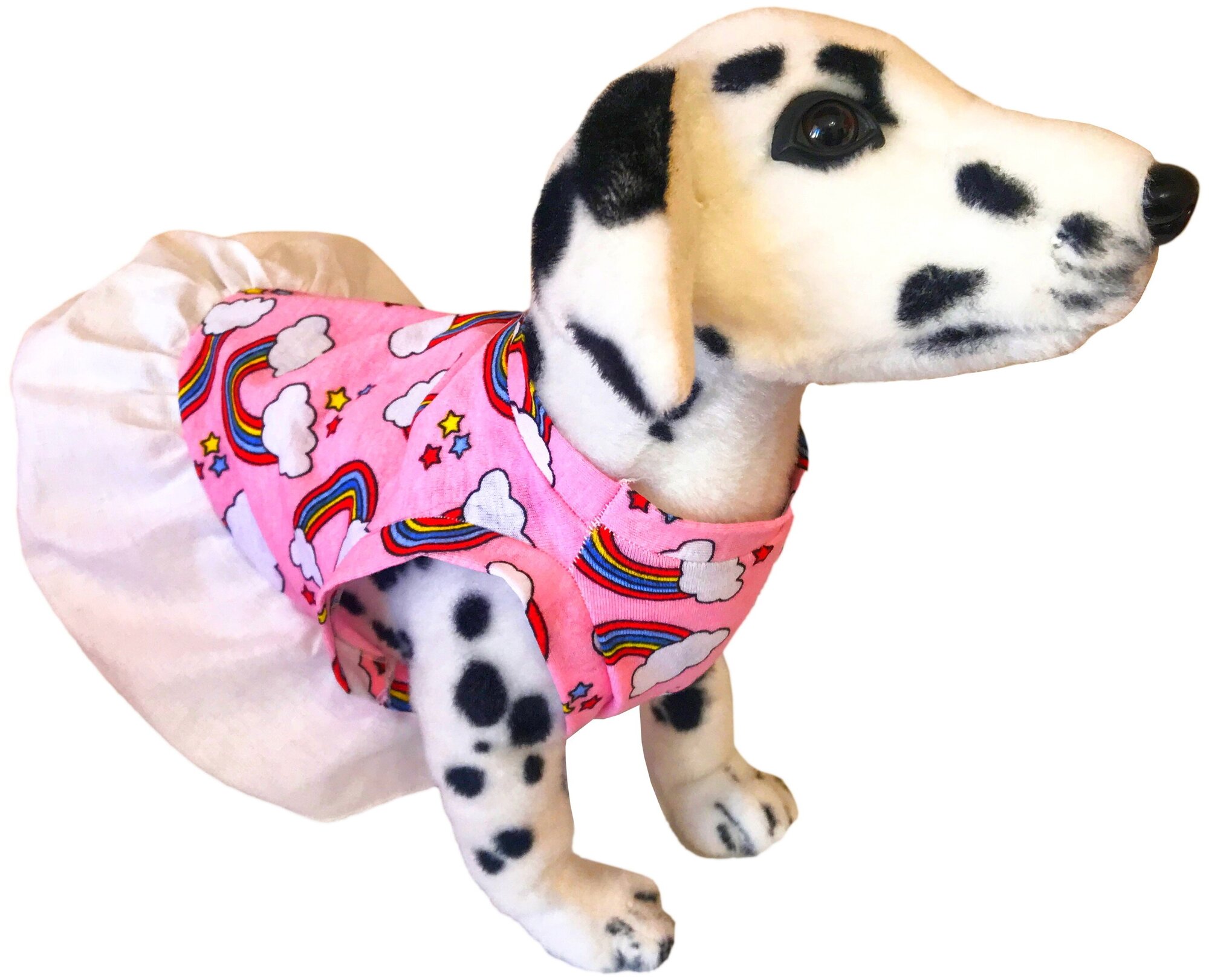 Платье для животных малых пород: собак, щенков и кошек размер XS Облачка - фотография № 7