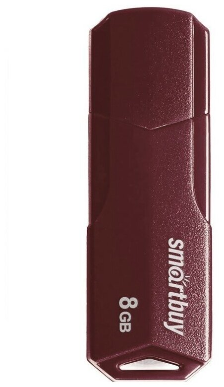 Накопитель USB 2.0 8Гб Smartbuy Clue Burgundy (SB8GBCLU-BG), бордовый