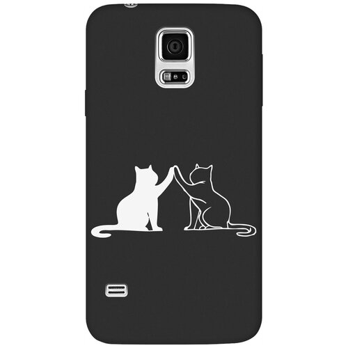Матовый Soft Touch силиконовый чехол на Samsung Galaxy S5, Самсунг С5 с 3D принтом Cats W черный матовый soft touch силиконовый чехол на samsung galaxy s5 самсунг с5 с 3d принтом hands w черный