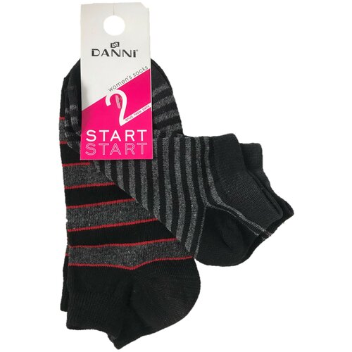 фото Носки danni, 2 пары, размер 23-25, серый, черный