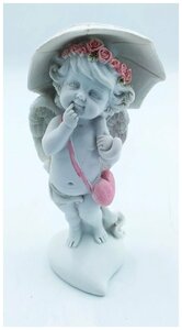 Фото Статуэтка фигурка Ангел на сердце 17см полимер для интерьера, сувениры и подарки, декор для дома, фигурки коллекционные