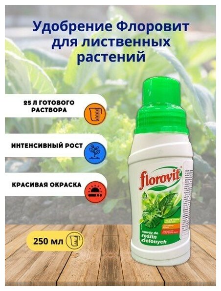 Удобрение Флоровит (Florovit) для лиственных растений жидкое 0,25кг - фотография № 2