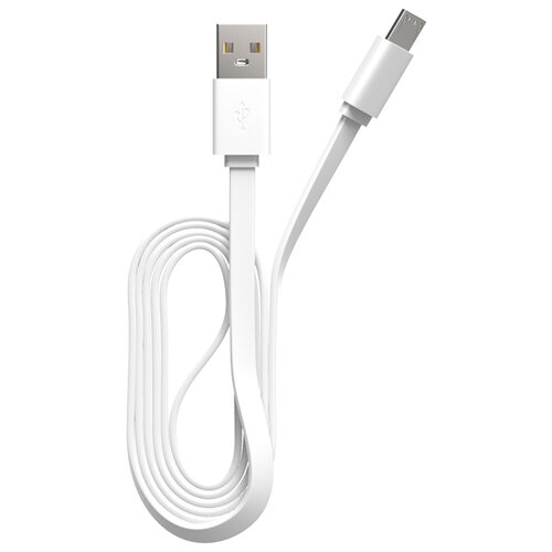 Кабель MAXVI MC-01F USB - microUSB, 1 м, 1 шт., белый кабель maxvi mc 12ml usb lightning microusb 1 м 1 шт золотой