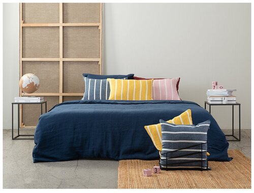 Чехол на подушку декоративный в полоску цвета пыльной розы из коллекции Essential, 40х60 см, Tkano, TK21-CC0004