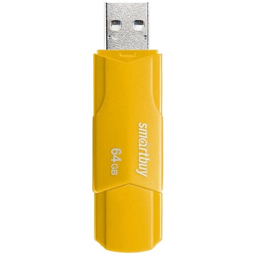Флешка 64Gb USB 2.0 SmartBuy Clue, желтый (SB64GBCLU-Y) флешка 64gb usb 2 0 smartbuy clue желтый sb64gbclu y