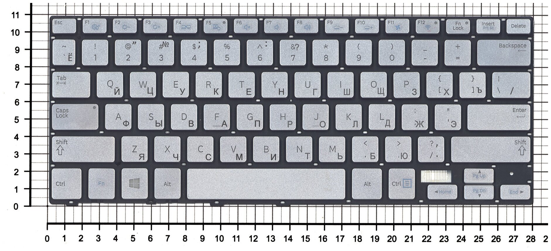 Клавиатура для ноутбука Samsumg CNBA5903668ADN4R31S0649 серебристая