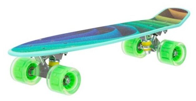 Скейтборд пластиковый детский зеленый с принтом. арт. IT106597