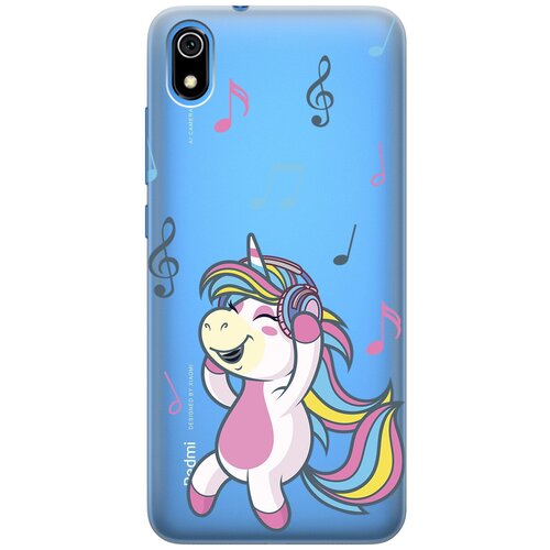 Силиконовый чехол с принтом Musical Unicorn для Xiaomi Redmi 7A / Сяоми Редми 7А силиконовый чехол на xiaomi redmi 7a сяоми редми 7а сочные лимоны прозрачный