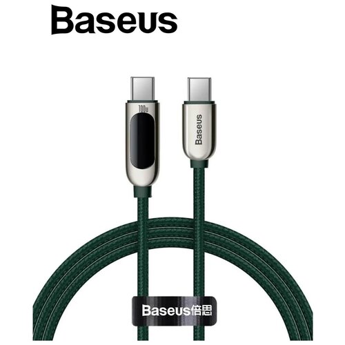 Кабель Baseus Display Fast Charging Data Cable Type-C to Type-C 5A 100W 1m - зеленый (CATSK-B06) кабель baseus display fast charging data cable type c to type c 5a 100w 1m зеленый catsk b06