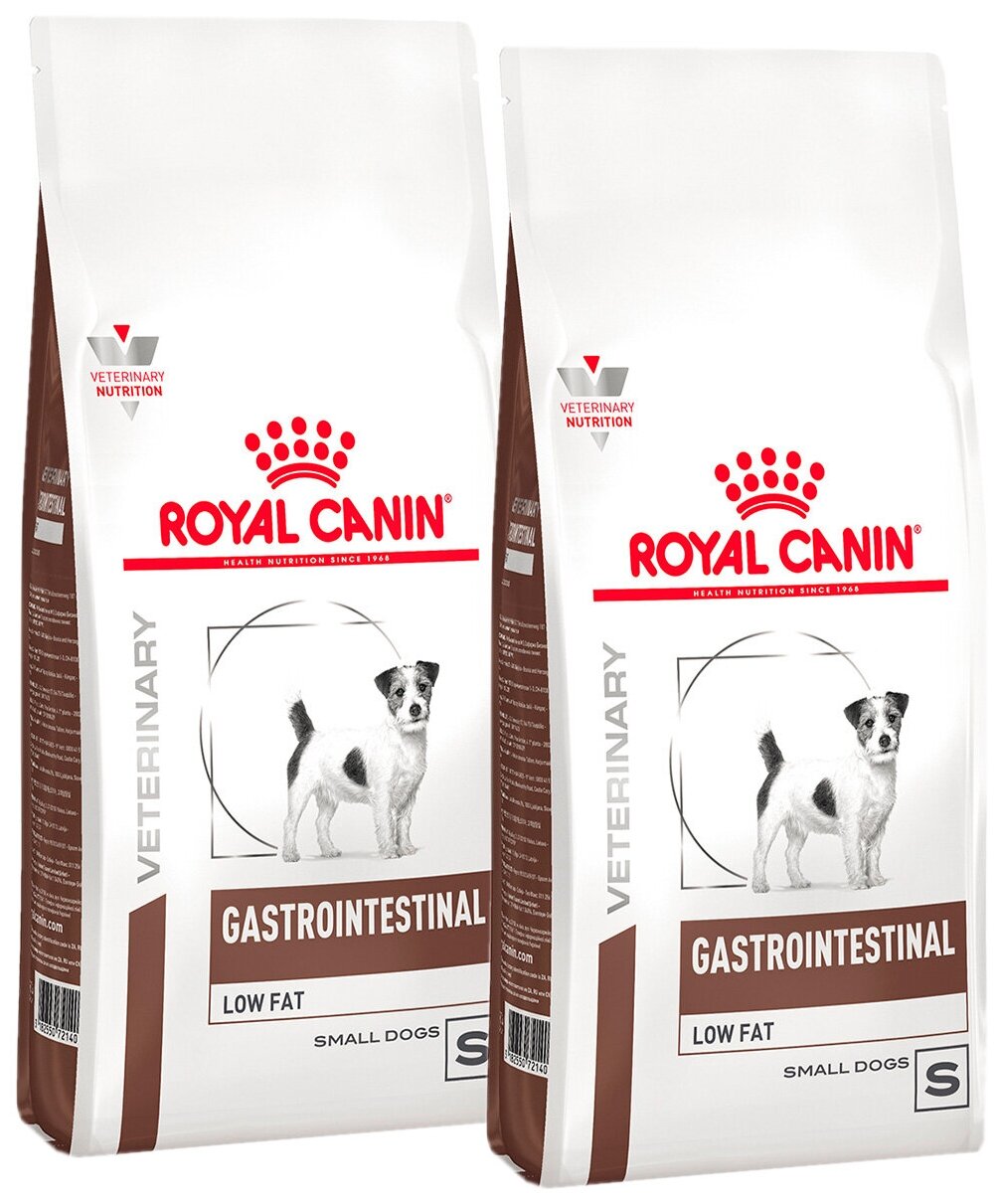 ROYAL CANIN GASTROINTESTINAL LOW FAT SMALL DOG S для взрослых собак маленьких пород при заболеваниях ЖКТ с пониженным содержанием жиров (1 + 1 кг)