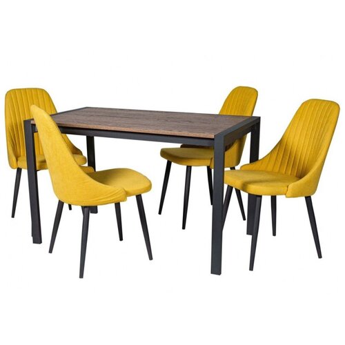 Обеденная группа (Стол Кастел и 4 стула Шато), ткань Канди Сани