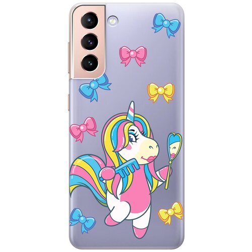 Силиконовый чехол с принтом Lady Unicorn для Samsung Galaxy S21 / Самсунг С21 силиконовый чехол с принтом musical unicorn для samsung galaxy s21 самсунг с21