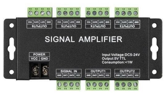 Усилитель сигнала LN-SPI-6CH (5-24V) (Arlight, IP20 Металл, 1 год) - фото №3