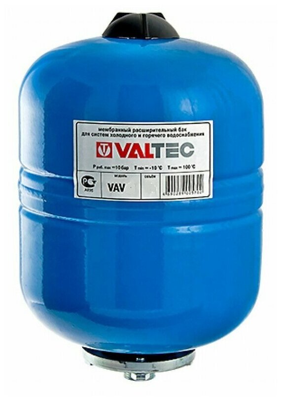 Гидроаккумулятор VALTEC для ГВС и ХВС 24л (вертикальный/метал./3/4"/10bar) VT. AV. B.060024