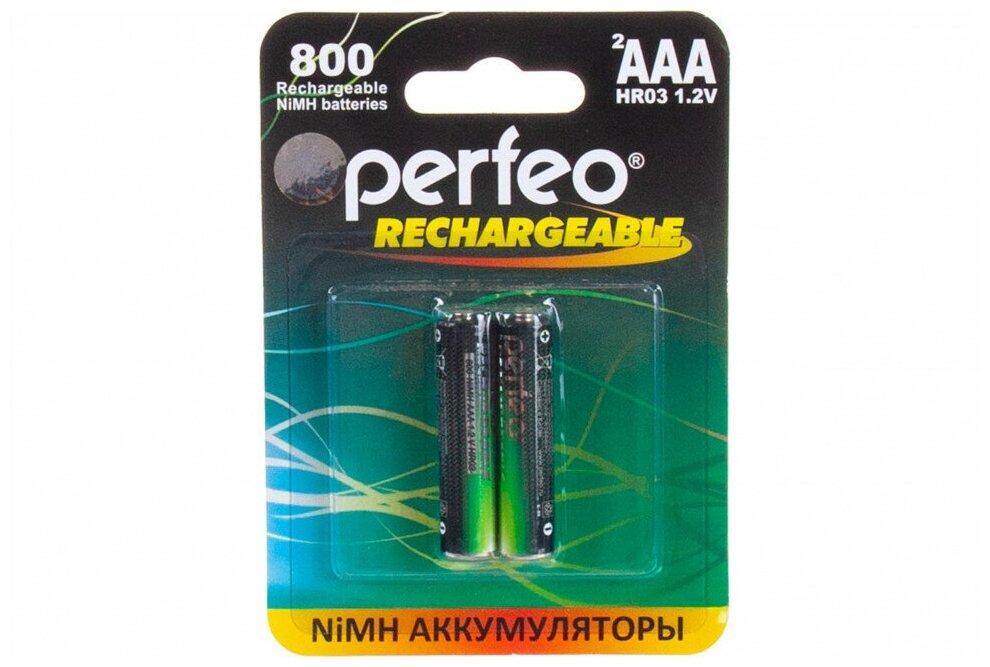 Аккумулятор AAA - Perfeo 800 mAh PF AAA800/2BL (2 штуки)