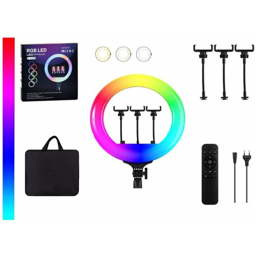 Селфи лампа кольцевая RL-14 RGB с сумкой и пультом без штатива 328000₽