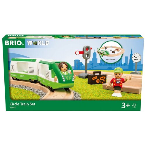 Круговой набор BRIO с зеленым пассажир. поездом Ж/д 16 элементов игрушка brio world 33606 снегоуборочный поезд