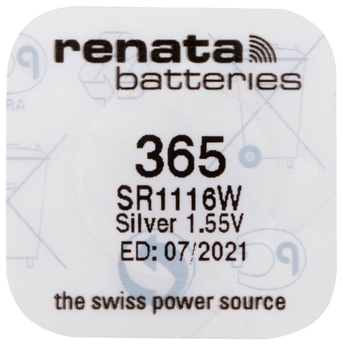 Батарейка renata R365 (SR1116W), 1.55 В