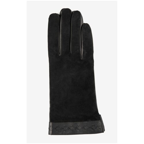 Перчатки женские кожаные утепленные ESTEGLA, размер 6.5, чёрные.