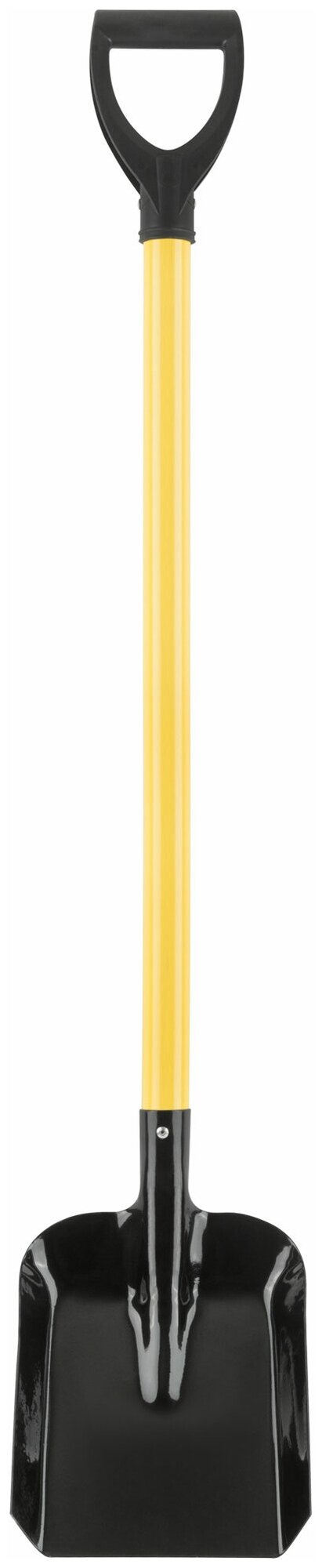 Лопата совковая с желтым металлизированным черенком и V-pучкой 220х270х1060 мм 77218 - фотография № 2