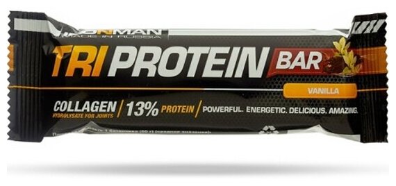 Батончик протеиновый IronMan Tri Protein Bar Ваниль 50г АРТ Современные научные технологии - фото №3