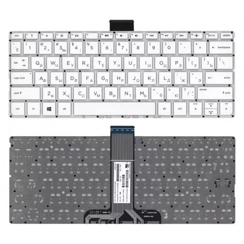 Клавиатура keyboard 9ZNC9SQ30U для ноутбука HP Stream 14-ax 14-ax000na 14-ax003na 14-ax004na белая без рамки горизонтальный Enter 1721₽