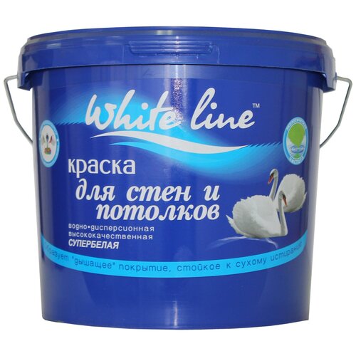 Краска для стен и потолков White Line ВД, супербелая, ведро 7 кг 4660000614001