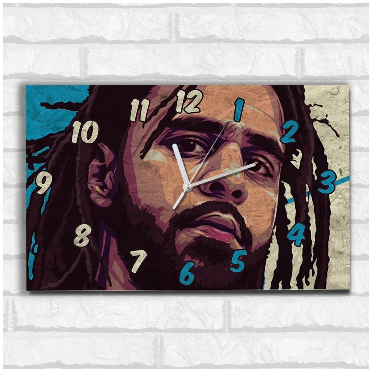 Настенные бесшумные часы ОСП Музыка J Cole (хип-хоп, рэп, hip-hop, rap). png - 315