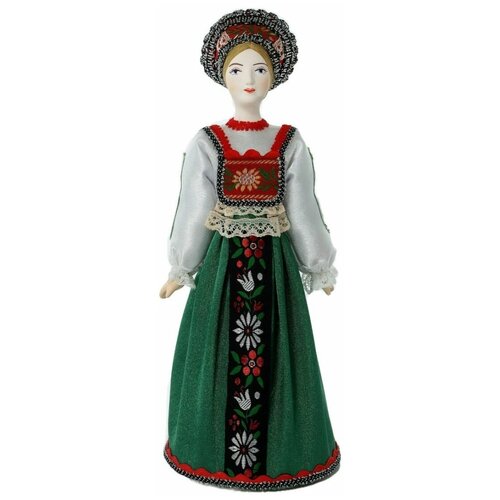 фото Кукла коллекционная фарфоровая в традиционном девичьем костюме. потешный промысел