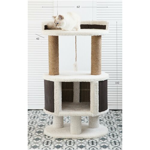 Домик для кошки Котомастер Умка, ваниль Венге домик для кошки котомастер умка высота 110см оливка