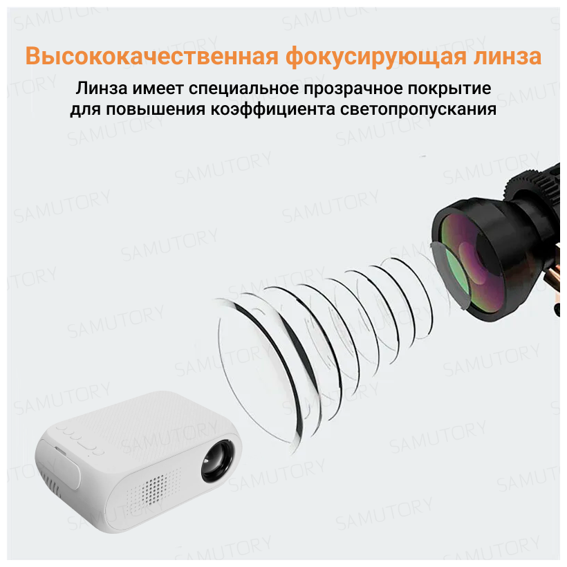 Домашний проектор для просмотра фильмов / Проектор для офиса / Видео проектор портативный для дома 1920x1080 / Мультимедийный проектор YG320 HD White