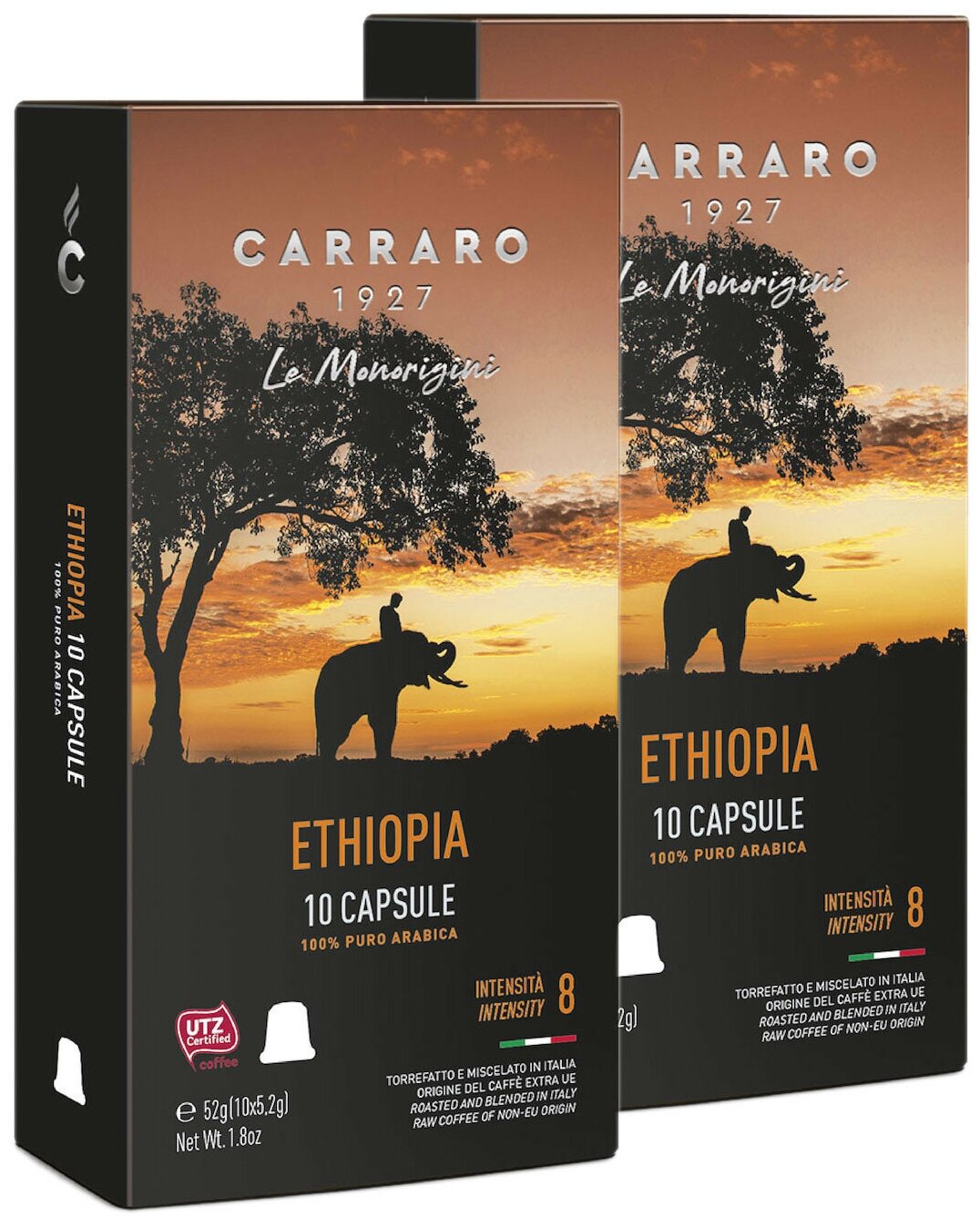 Кофе в капсулах Carraro Ethiopia (Эфиопия), стандарта Nespresso, 2x10шт - фотография № 1