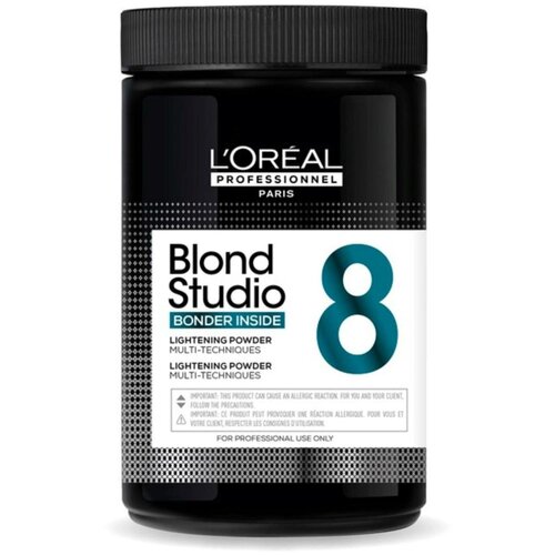 обесцвечивающая пудра с бондингом blond studio bonder inside lightening powder 500г Пудра L'Oreal Professionnel Blond Studio Bonder Inside 8 для обесцвечивания волос, с бондингом, 500 г