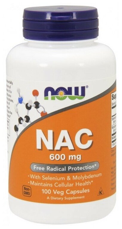 NOW NAC-Acetyl Cysteine 600 mg, 100 капс.