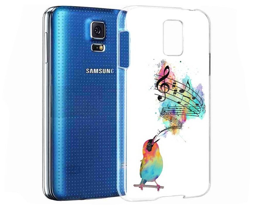 Чехол задняя-панель-накладка-бампер MyPads певчая птичка для Samsung Galaxy S5 SM-G900H/G900F противоударный
