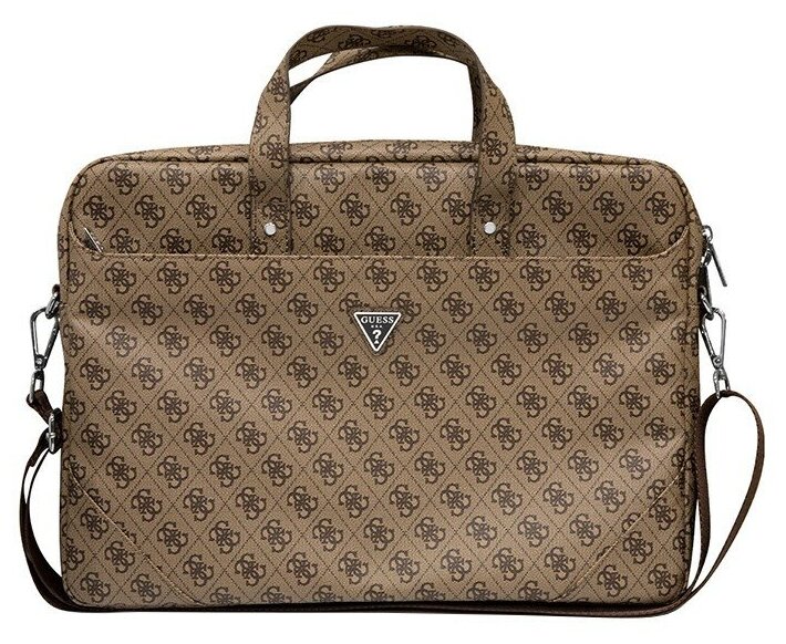 Сумка Guess для ноутбуков 15-16 дюймов, 4G Bag with Triangle metal logo, коричневая
