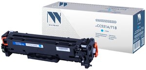 Картридж NV Print CC531A/718 Cyan для HP и Canon, 2800 стр, голубой