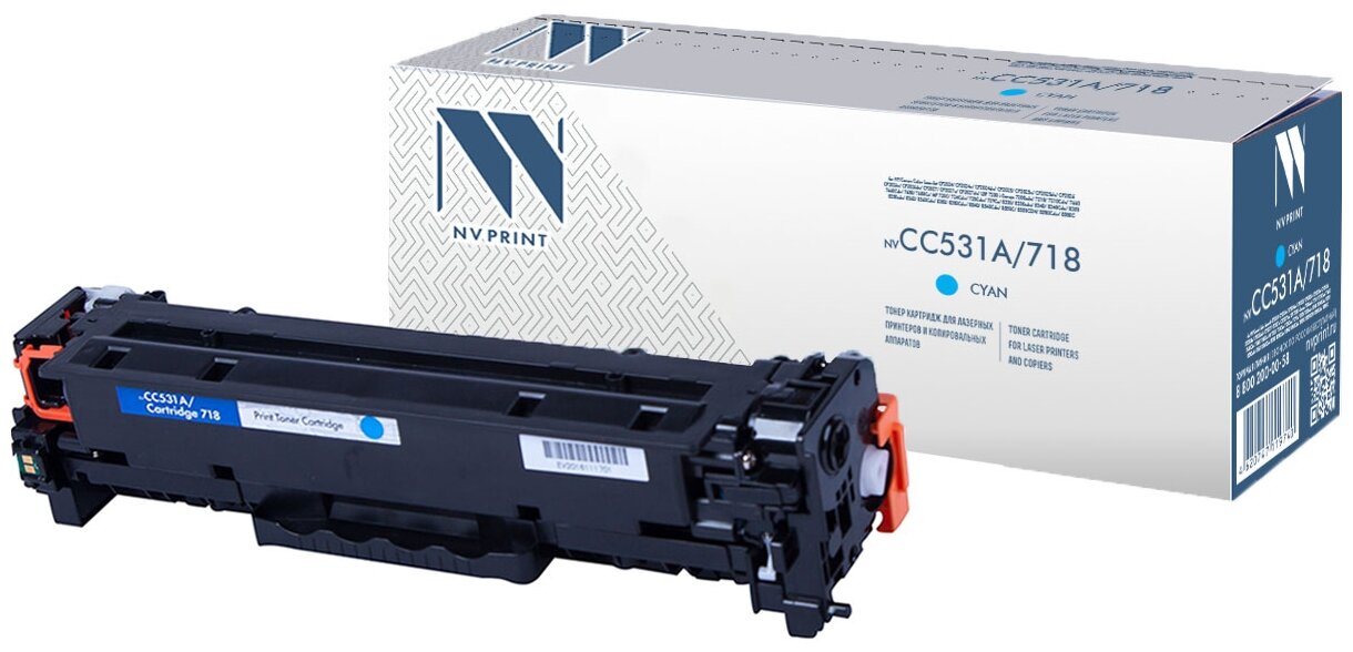 Картридж CC531A Cyan (304A) голубой NV Print совместимый для HP LaserJet Color CP2025/dn/n/MFP-CM2320fx/n