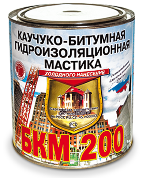 Каучуко-битумная гидроизоляционная мастика БКМ-200 (20кг.)