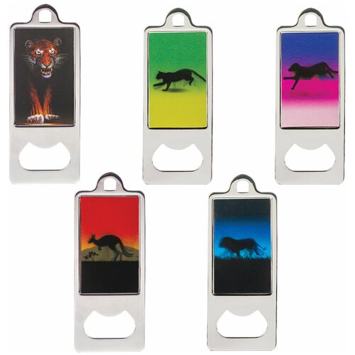 Открывалка металлическая BRAUBERG, 36×96 мм, объемное 3D-изображение, «Животные», ассорти (5 видов), 604202, 1 шт. в заказе