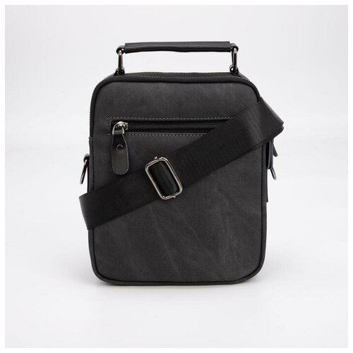 фото Планшет мужской, 2 отдела на молниях, 2 наружных кармана, регулируемый ремень, цвет чёрный нет бренда