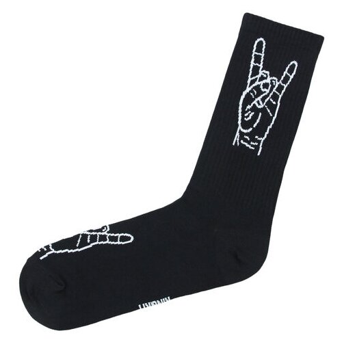 фото Рок спорт черные kingkit / носки мужские с принтом, размер 36-41, носки мужские, носки женские, носки женские набор, носки мужские набор