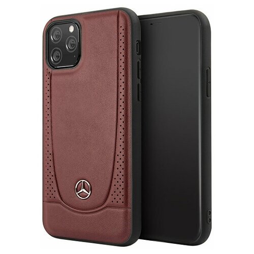 Кожаный чехол Mercedes Urban Smooth perforated Hard для iPhone 11 Pro, красный брелок натуральная кожа mercedes красный