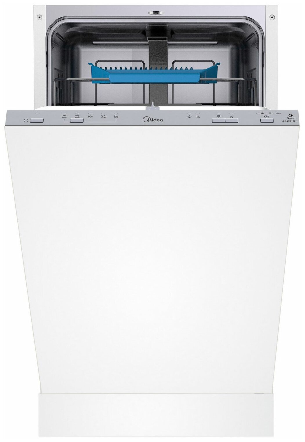 Встраиваемая посудомоечная машина 45см MIDEA MID45S130i белый (WiFi) - фотография № 1