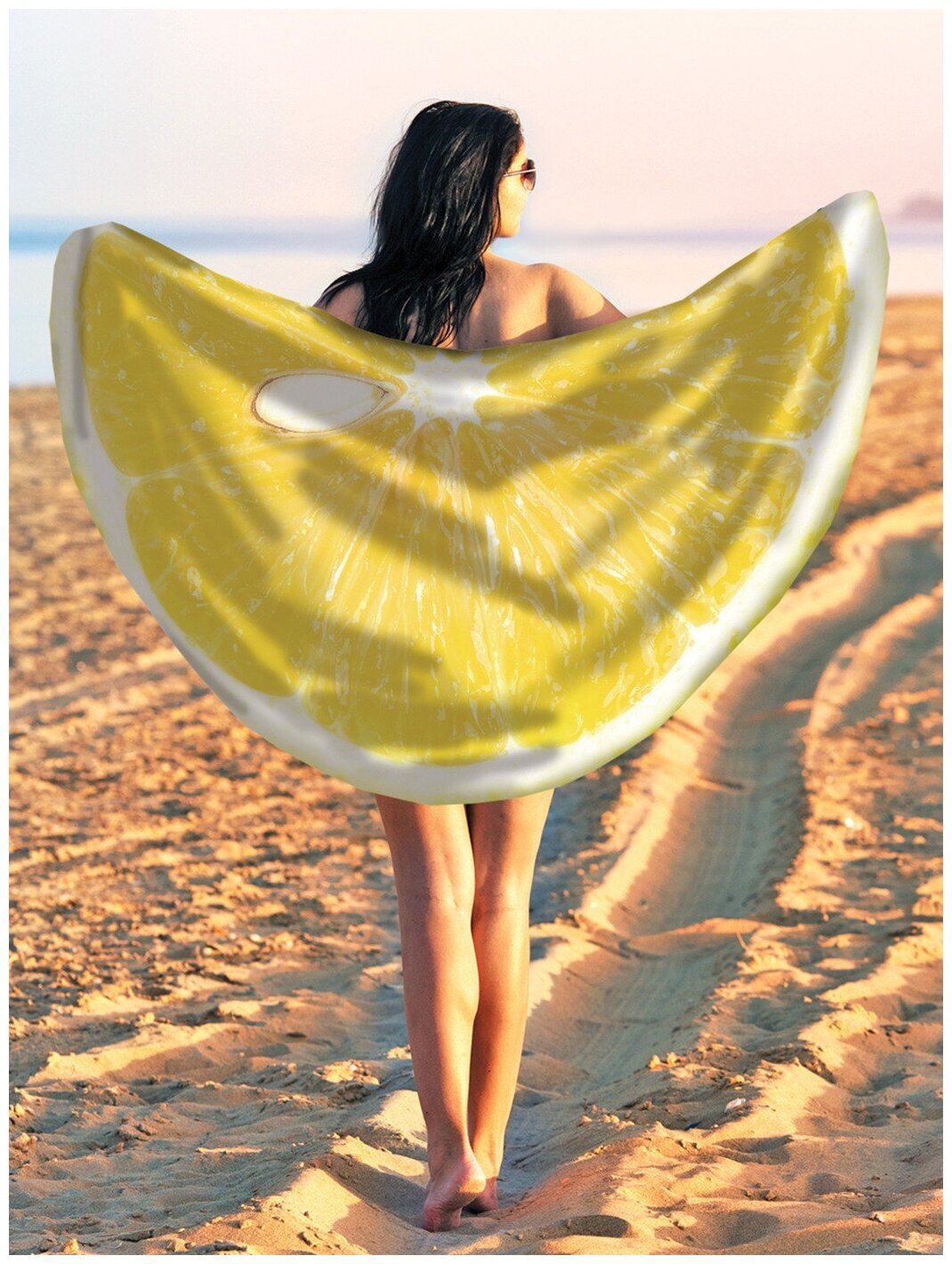 Парео и Пляжный коврик JoyArty "Лимон в разрезе", трикотаж 150 см