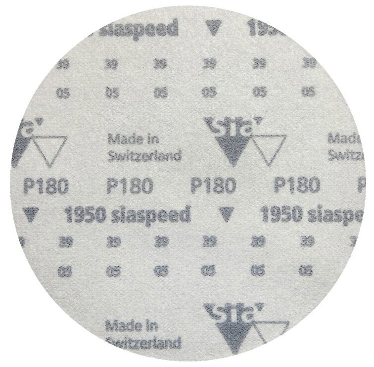 Круг шлифовальный на липучке "siaspeed 1950" 6шт 150 мм 0 отверстий Р180/ наждачная бумага / абразив / наждачный круг/ наждачка / шкурка шлифовальная