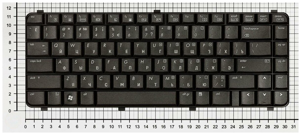 Клавиатура для ноутбука HP 6037B0027122 черная